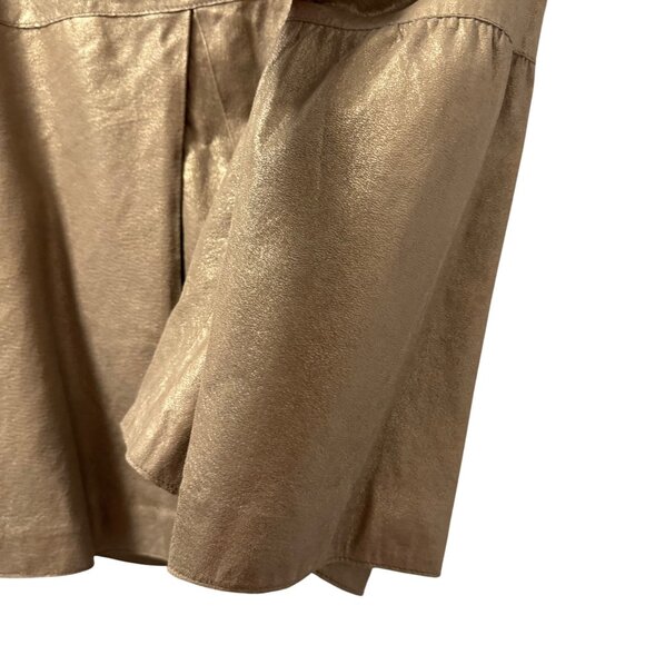 Bernardo Womens Gold Faux Leather Jacket Size S jacket - Picture 9 of 12
